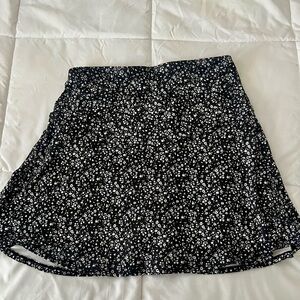 Floral Black and White Skort